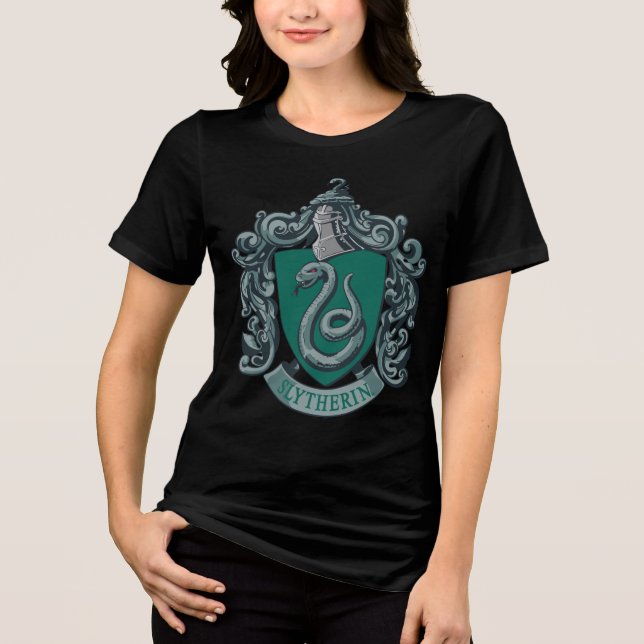 Harry Potter | Slytherin Crest Green Tri-Blend Shirt (Front)