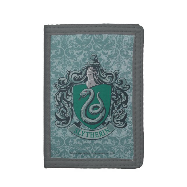 Harry Potter | Slytherin Crest Green Tri-fold Wallet (Front Vertical)