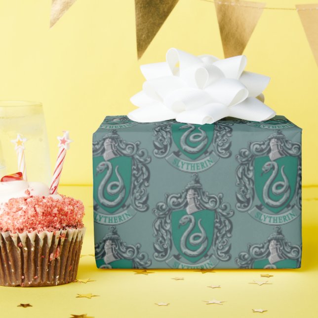 Harry Potter | Slytherin Crest Green Wrapping Paper (Birthday Party)