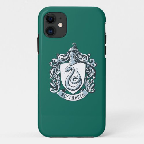 Harry Potter  Slytherin Crest _ Ice Blue iPhone 11 Case