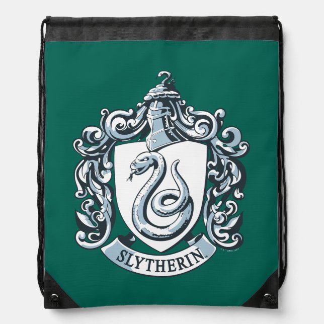 Harry Potter | Slytherin Crest - Ice Blue Drawstring Bag (Front)