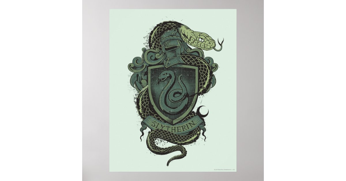  Harry Potter Slytherin Painted Crest Home Business Office Sign  : Office Products