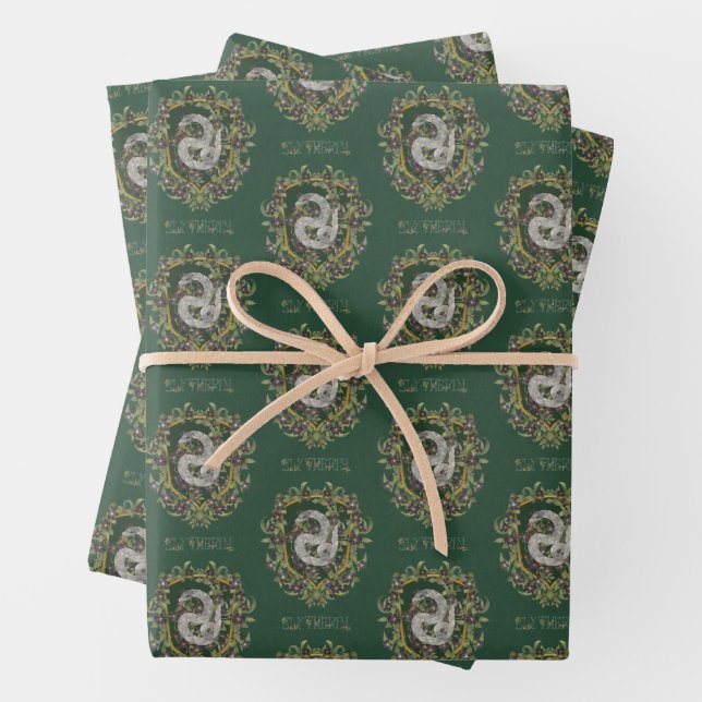 HARRY POTTER™ | SLYTHERIN™ Crest Wrapping Paper Sheets (In situ)