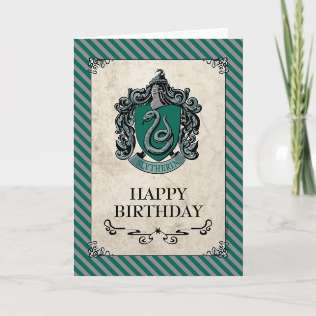 Harry Potter | Slytherin Happy Birthday Card (Front)