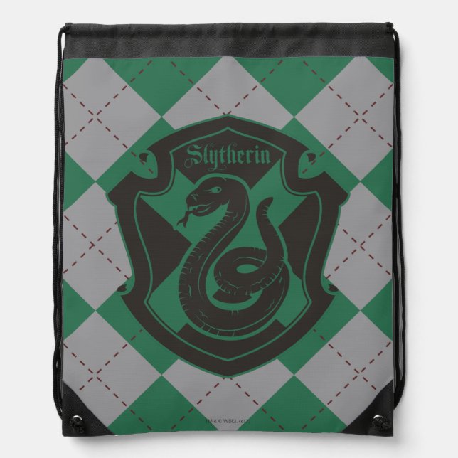 Harry Potter | Slytherin House Pride Crest Drawstring Bag (Front)
