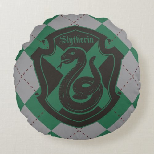 Harry Potter  Slytherin House Pride Crest Round Pillow