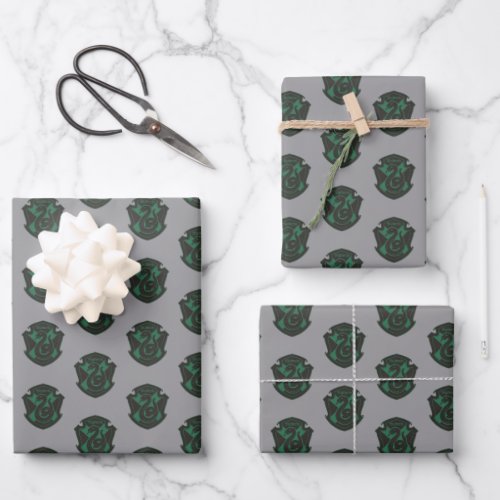 Harry Potter  Slytherin House Pride Crest Wrapping Paper Sheets