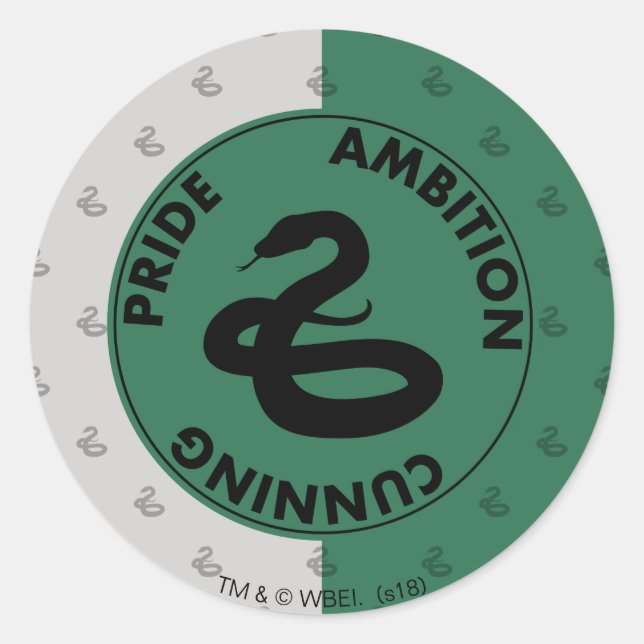 Harry Potter | SLYTHERIN™ House Traits Graphic Classic Round Sticker (Front)