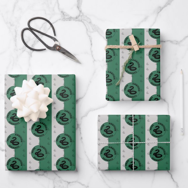 Harry Potter | SLYTHERIN™ House Traits Graphic Wrapping Paper Sheets (Front)