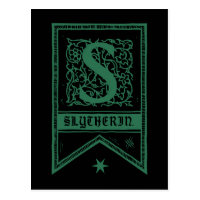 Harry Potter | Slytherin Monogram Banner Postcard