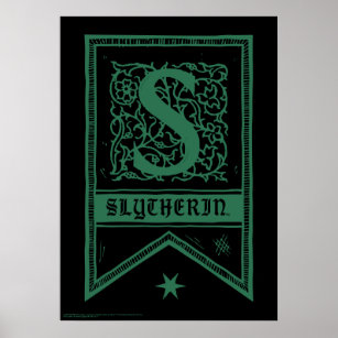 Harry Potter   Slytherin Monogram Banner Poster