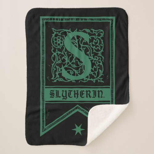 Harry Potter  Slytherin Monogram Banner Sherpa Blanket