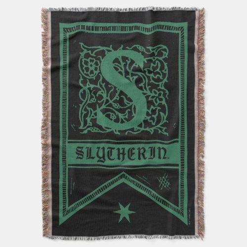 Harry Potter  Slytherin Monogram Banner Throw Blanket