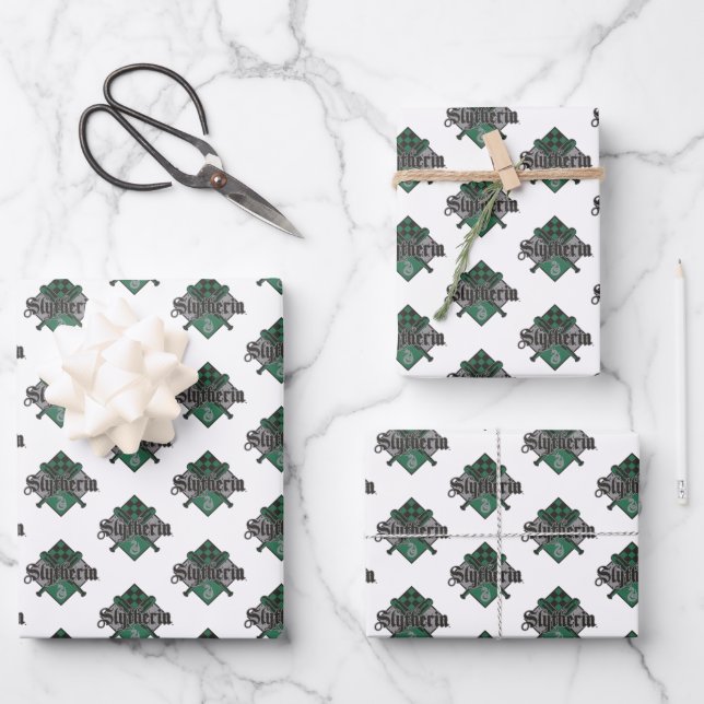 Harry Potter | Slytherin QUIDDITCH™ Crest Wrapping Paper Sheets (Front)