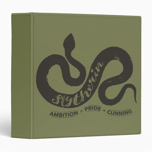 Harry Potter  SLYTHERIN Silhouette Typography 3 Ring Binder