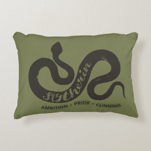 Harry Potter  SLYTHERIN Silhouette Typography Accent Pillow