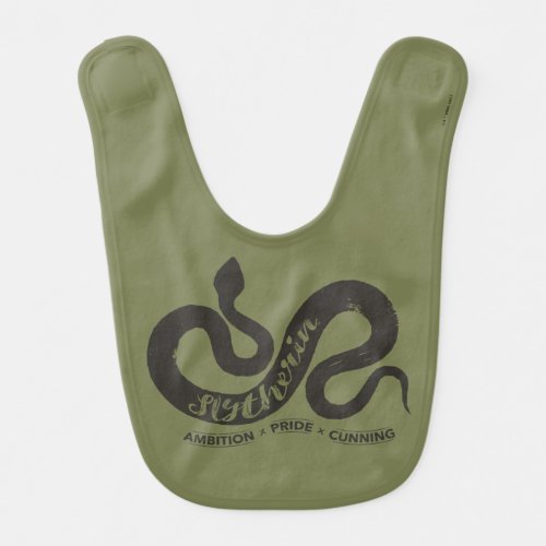 Harry Potter  SLYTHERIN Silhouette Typography Baby Bib