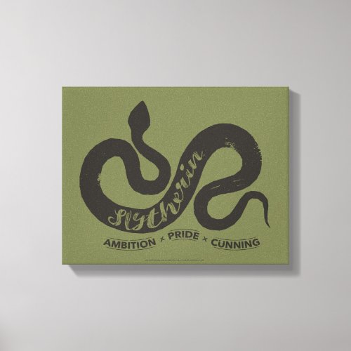 Harry Potter  SLYTHERIN Silhouette Typography Canvas Print