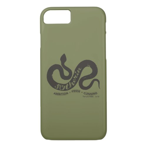 Harry Potter  SLYTHERIN Silhouette Typography iPhone 87 Case