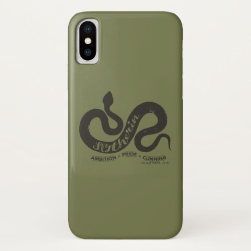 Harry Potter  SLYTHERIN Silhouette Typography iPhone X Case