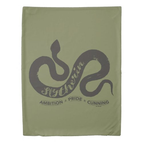 Harry Potter  SLYTHERIN Silhouette Typography Duvet Cover