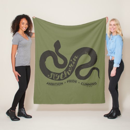 Harry Potter  SLYTHERIN Silhouette Typography Fleece Blanket