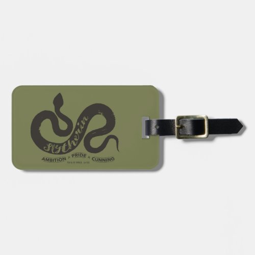 Harry Potter  SLYTHERIN Silhouette Typography Luggage Tag