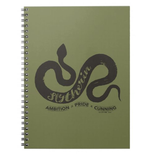 Harry Potter  SLYTHERIN Silhouette Typography Notebook