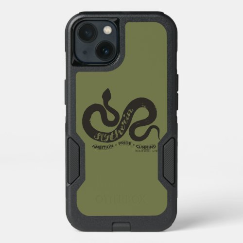 Harry Potter  SLYTHERIN Silhouette Typography iPhone 13 Case