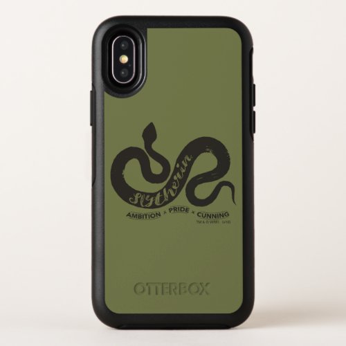 Harry Potter  SLYTHERIN Silhouette Typography OtterBox Symmetry iPhone X Case