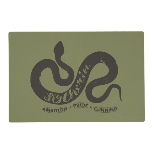 Harry Potter  SLYTHERIN Silhouette Typography Placemat
