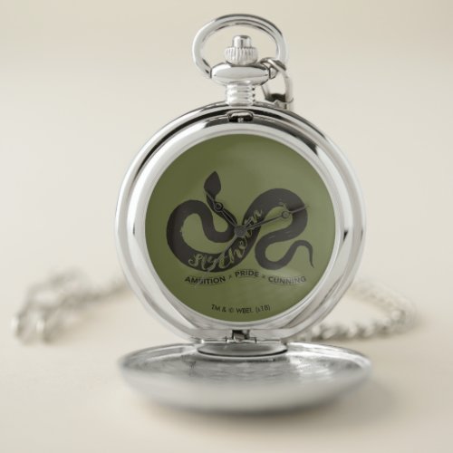 Harry Potter  SLYTHERIN Silhouette Typography Pocket Watch