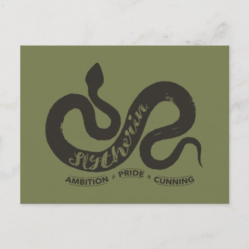 Harry Potter  SLYTHERIN Silhouette Typography Postcard