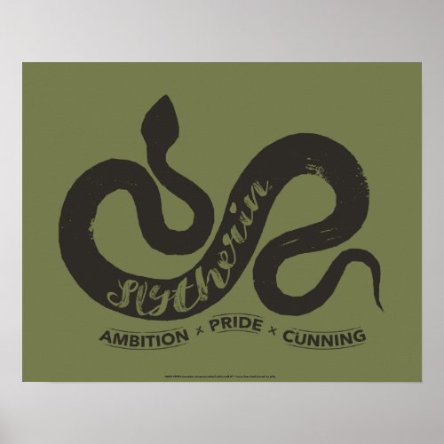 Harry Potter  SLYTHERIN Silhouette Typography Poster