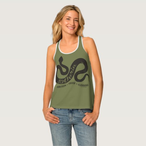 Harry Potter  SLYTHERIN Silhouette Typography Tank Top