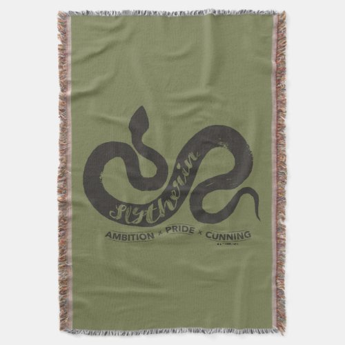 Harry Potter  SLYTHERIN Silhouette Typography Throw Blanket