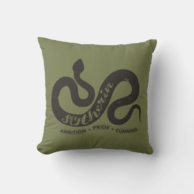 Harry Potter | SLYTHERIN™ Silhouette Typography Throw Pillow (Front)