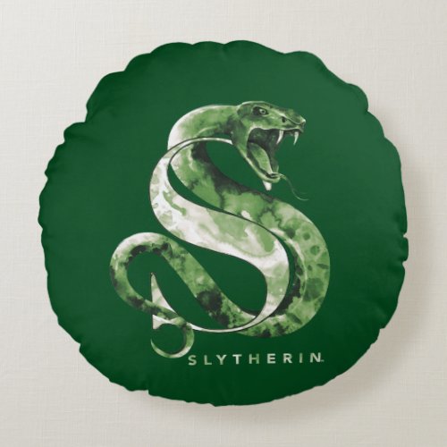 Harry Potter  SLYTHERIN Snake Watercolor Round Pillow