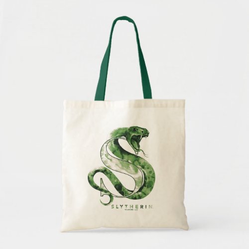 Harry Potter  SLYTHERIN Snake Watercolor Tote Bag