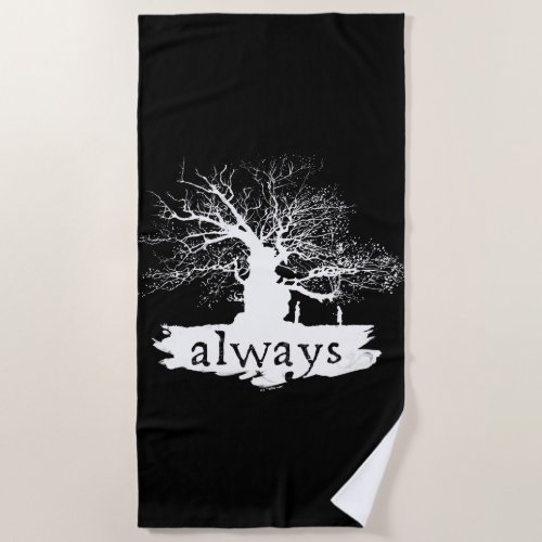 Harry Potter Spell  Always Quote Silhouette Beach Towel