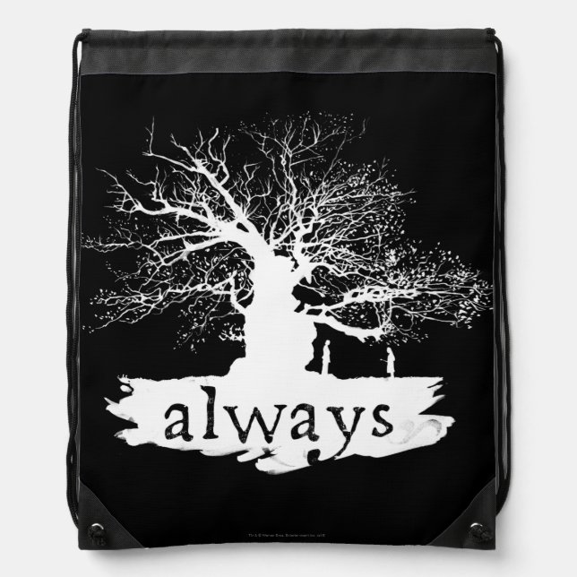 Harry Potter Spell | Always Quote Silhouette Drawstring Bag (Front)