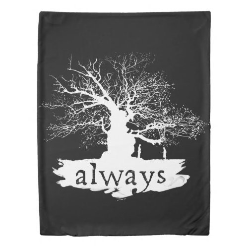 Harry Potter Spell  Always Quote Silhouette Duvet Cover