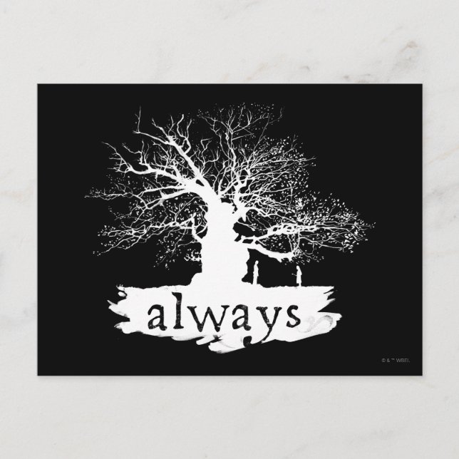 Harry Potter Spell | Always Quote Silhouette Postcard (Front)