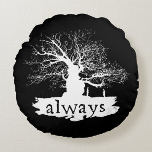 Harry Potter Spell Always Quote Silhouette Round Pillow