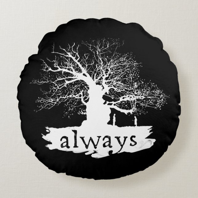 Harry Potter Spell | Always Quote Silhouette Round Pillow (Front)