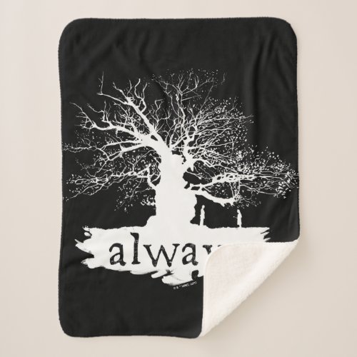 Harry Potter Spell  Always Quote Silhouette Sherpa Blanket