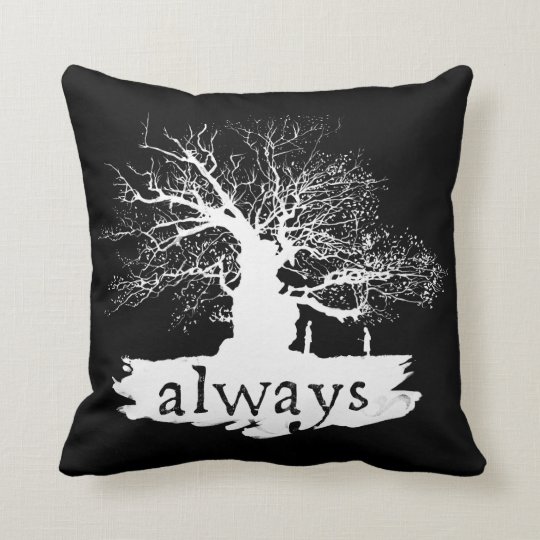Harry Potter Spell Always Quote Silhouette Throw Pillow