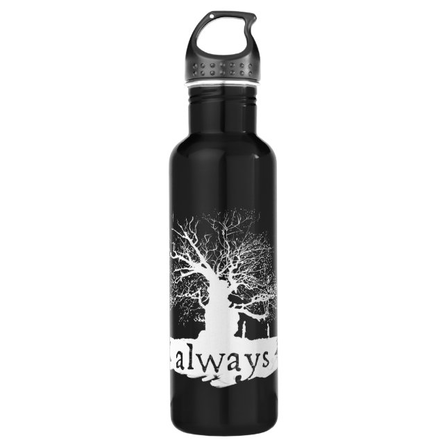 Harry Potter Spell | Always Quote Silhouette Water Bottle (Front)