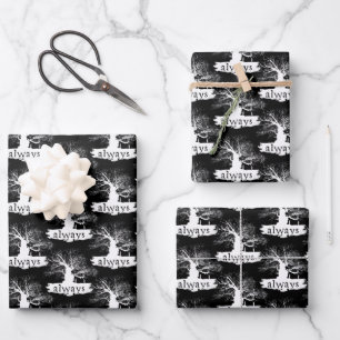 Harry Potter Spell Always Quote Silhouette Wrapping Paper Sheets