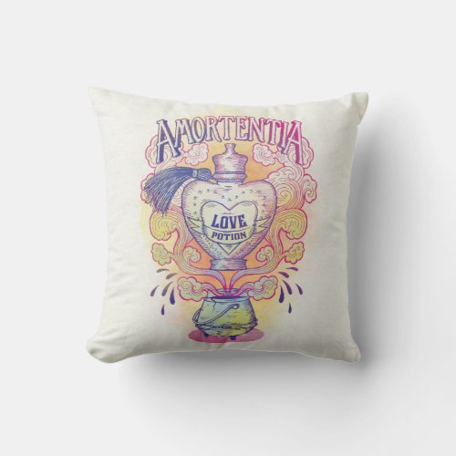 Harry Potter Spell  Amortentia Love Potion Bottle Throw Pillow